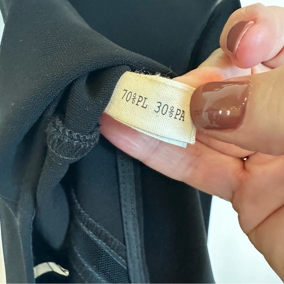 Replika Women’s Black Asymmetrical Lagenlook Style Blouse Mesh Cutout Detail 36 - Picture 5 of 8